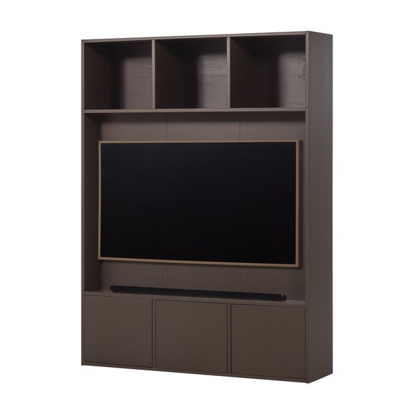 Tamsiai rudos spalvos iš pušies masyvo TV spintelių komplektas 160x215x40 cm Meggy – WOOOD