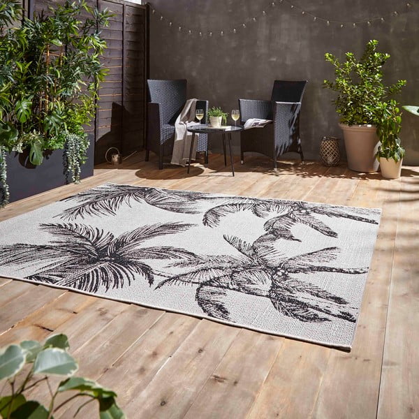 Lauko kilimas juodos spalvos/kreminės spalvos 120x170 cm Miami – Think Rugs-image-2
