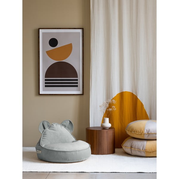 Mėtų spalvos iš velveto vaikiškas sėdmaišis Bear – Wigiwama-image-2