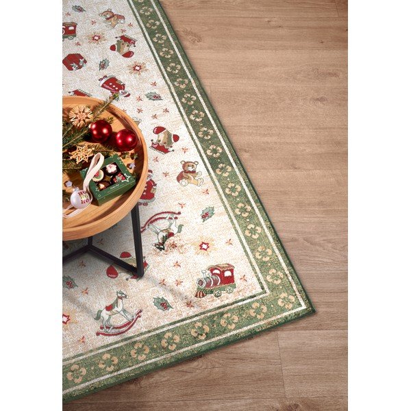 Iš medvilnės mišinio kilimas žalios spalvos su Kalėdų motyvu 160x230 cm Toy's Delight Green Christmas – Villeroy&Boch-image-2