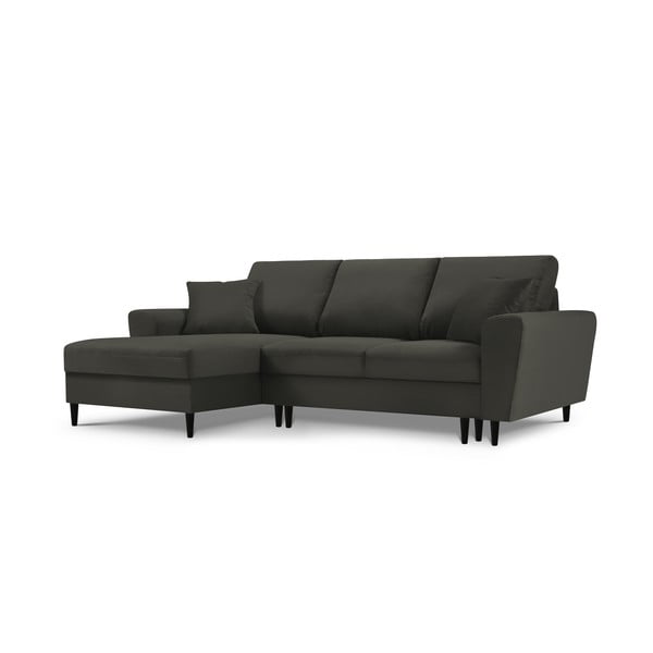 Juoda kampinė sofa-lova Kooko Home Jazz, kairysis kampas-image-2