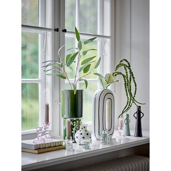 Iš keramikos dažyta rankomis vaza baltos spalvos (aukštis 11 cm) Fian – Bloomingville-image-2