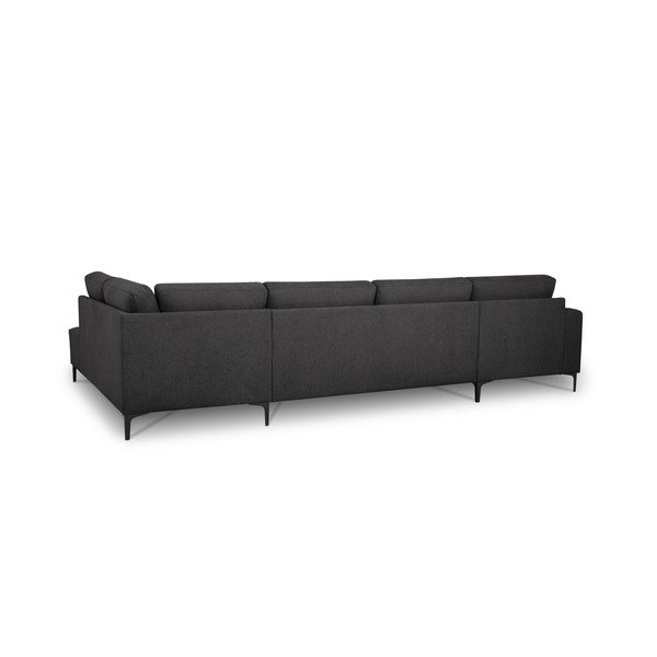 Antracito spalvos kampinė sofa iš šenilinio audinio (su dešiniuoju kampu/„U“ formos) Fabian – Scandic-image-3