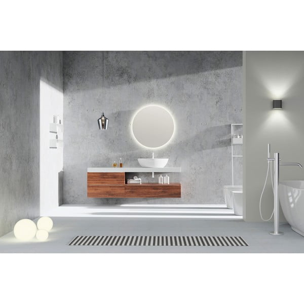Sieninis veidrodis su apšvietimu ø 60 cm Luna – Mirrors and More-image-1