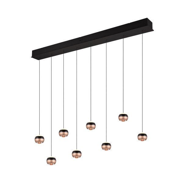Kabantis šviestuvas juodos spalvos/vario spalvos LED su metaliniu gaubtu Orbit – Trio Select-image-4