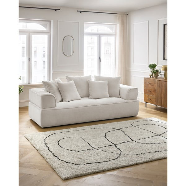 Smėlio spalvos iš šenilinio audinio sofa 237 cm Whesley – Bobochic Paris-image-1