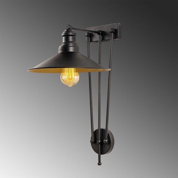 Juodas metalinis sieninis šviestuvas Opviq lights Roso-image-1