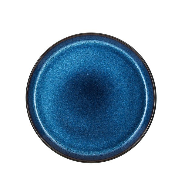 Juodos spalvos/mėlynos spalvos desertinė iš akmens masės lėkštė ø 21 cm Gastro Dark Blue/Black – Bitz