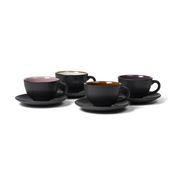 Juodos spalvos iš keramikos puodeliai 4 vnt. 240 ml Gastro Black/Mix – Bitz