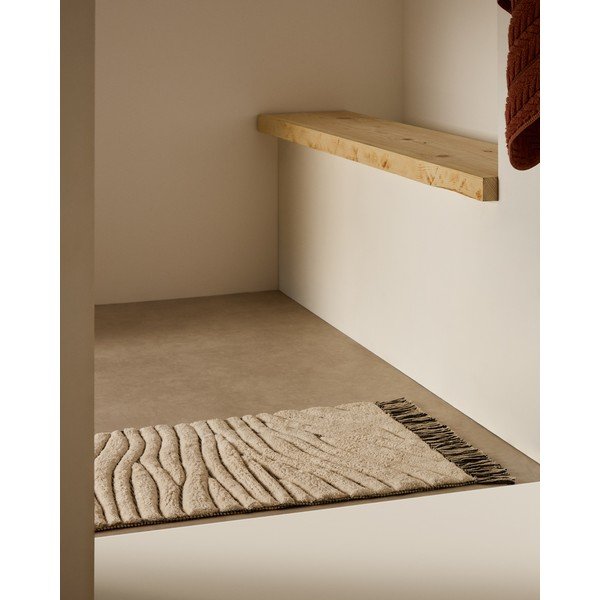 Smėlio spalvos vonios kilimėlis 50x70 cm Crilda – Kave Home-image-1