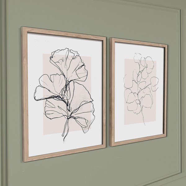 Spausdinti paveikslai su rėmeliu 2 vnt. 30x40 cm Floral Set – Styler-image-3