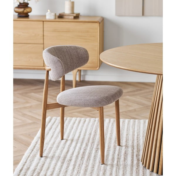 Smėlio spalvos/natūralios spalvos iš audinio valgomojo kėdė Levanto – House Nordic-image-1
