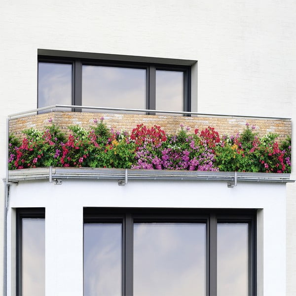 Plastikinis balkono ekranas 500x85 cm Flowers - Maximex
