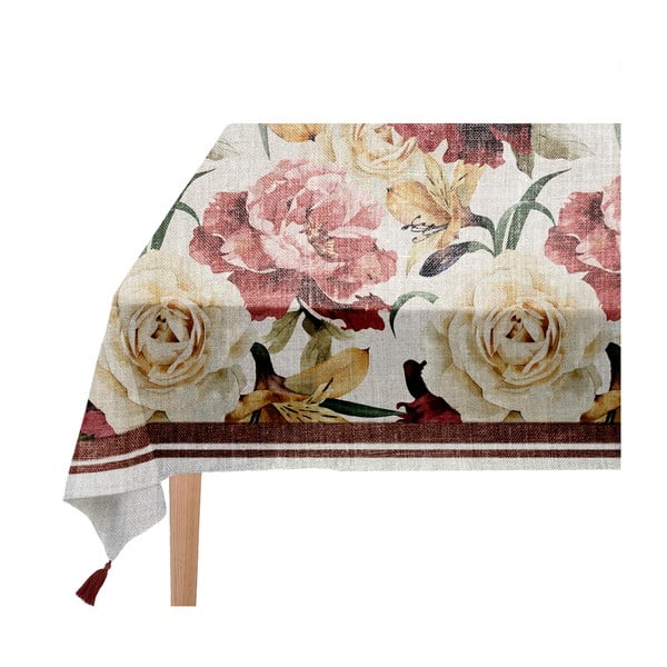Lininė staltiesė Couture Roses, 140 x 140 cm