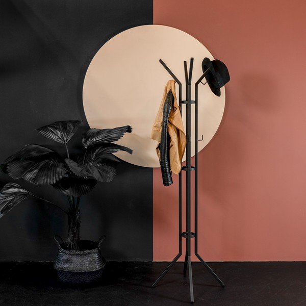 Juodos spalvos iš metalo palto stovas 50x170 cm Jaimy – Spinder Design-image-3