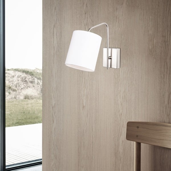 Sieninė lempa baltos spalvos/sidabrinės spalvos Ve – Opviq lights-image-1