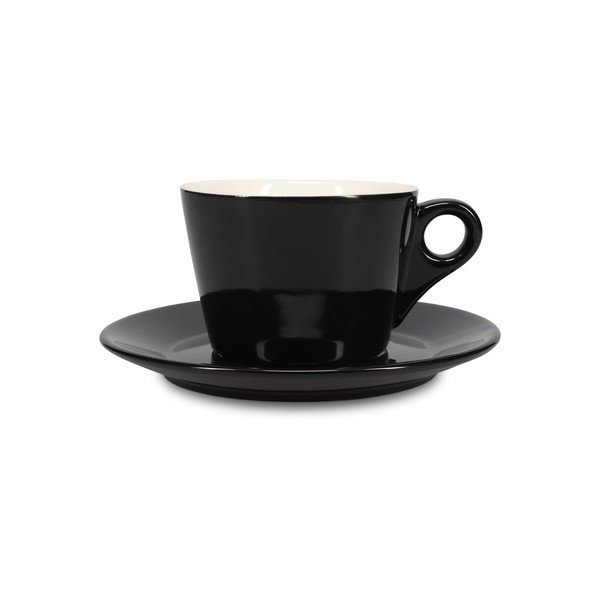 Juodos spalvos iš porceliano puodelis latte kavai 280 ml Barista – BonBistro-image-2