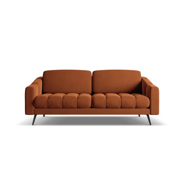 Oranžinės spalvos iš velveto sofa 202 cm Nalu – Makamii