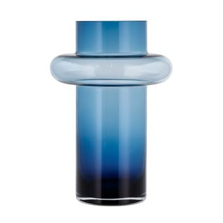Tamsiai mėlyna stiklo vaza Lyngby Glas Tube, aukštis 30 cm