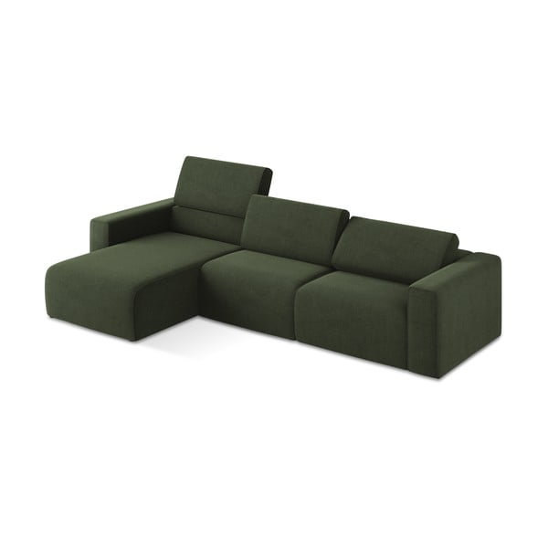 Žalios spalvos modulinė kampinė sofa (su kairiuoju kampu) Kalea – Makamii-image-1