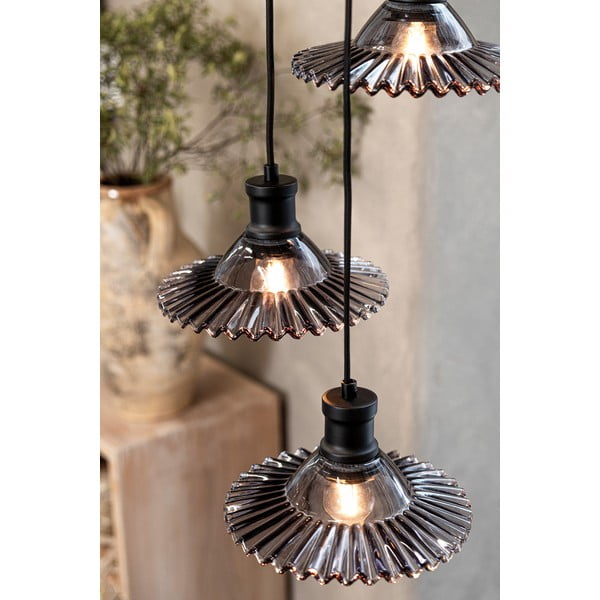 Juodos spalvos kabantis šviestuvas ø 22 cm su stiklo gaubtu Novia – Markslöjd-image-1
