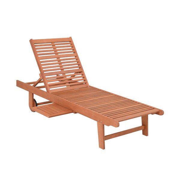 Medžio masyvo sodo šezlongas kreminės spalvos/natūralios spalvos San Diego – Garden Pleasure-image-1