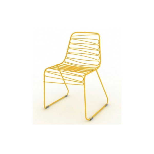 "Magis Flux" geltonos spalvos sukraunama kėdė