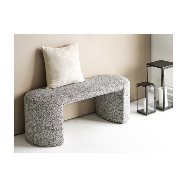 Pilkos spalvos suolas iš boucle Westport – House Nordic-image-3