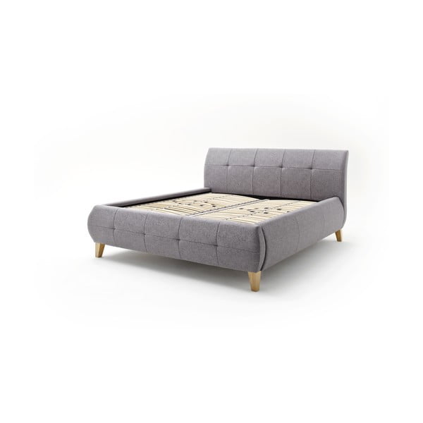 Dvigulė lova antracito spalvos audiniu dengta su sandėliavimo vieta ir lovos grotelėmis 180x200 cm Matheo – Meise Möbel