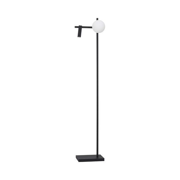 Baltos spalvos/juodos spalvos iš metalo pastatomas šviestuvas LED su sulankstoma konstrukcija (aukštis 150 cm) su stiklo gaubtu Joline – Nova Luce