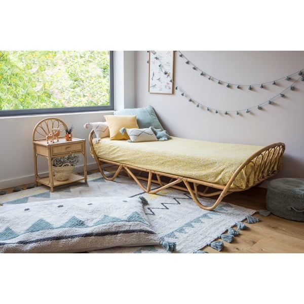 Skalbiamas/rankų darbo iš medvilnės vaikiškas kilimas kreminės spalvos 140x200 cm Azteca Vintage Blue – Lorena Canals-image-3