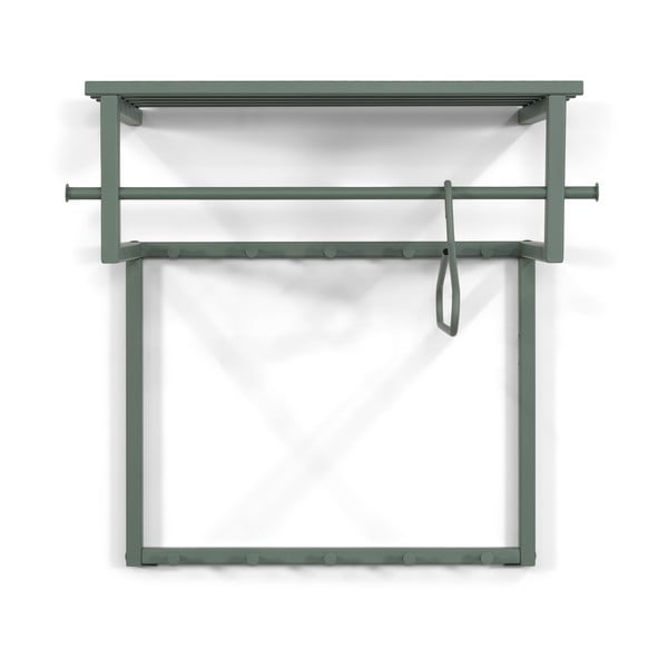 Pilkai žalios spalvos iš metalo sieninė lentyna su lentyna 76 cm Rizzoli – Spinder Design-image-2