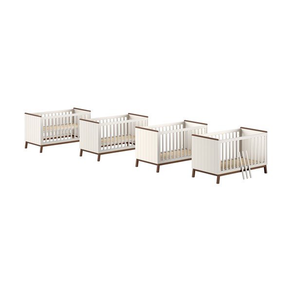 Smėlio spalvos iš pušies masyvo su nuimama puse/reguliuojamas aukštis vaikiška lovelė 70x140 cm Sezane – Vipack-image-4