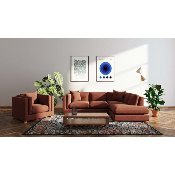 Kampinė sofa raudonos plytų spalvos (su dešiniuoju kampu) Pomo – Ame Yens-image-1