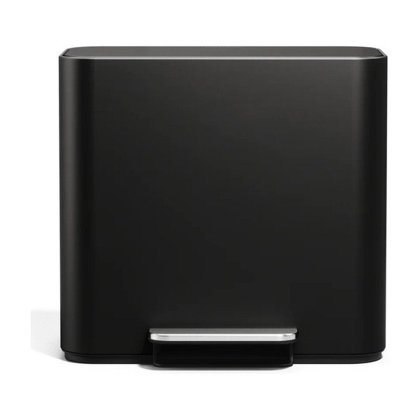 Matinės juodos spalvos iš plieno šiukšliadėžė rūšiavimui/su pedalu 15 l Dual Mini – simplehuman-image-3