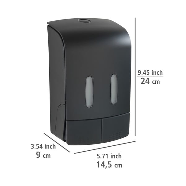 Juodas sieninis plastikinis muilo dozatorius 0,96 l Tartas - Wenko-image-2