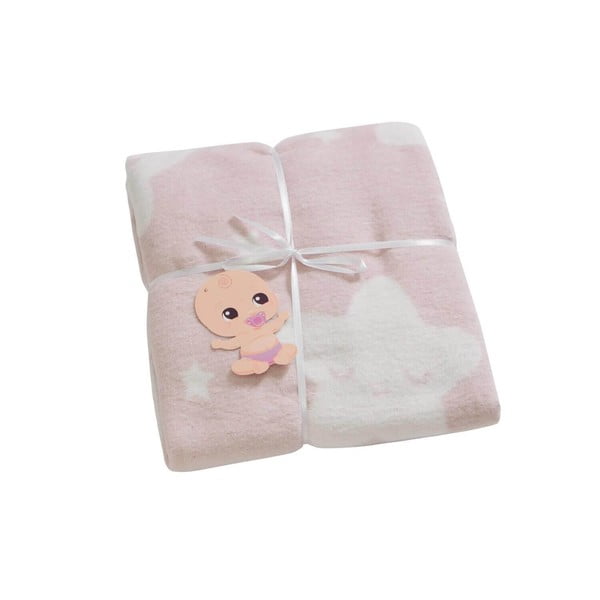 Šviesiai rožinės spalvos fleece tipo vaikiškas pledas 100x120 cm Star – Mijolnir