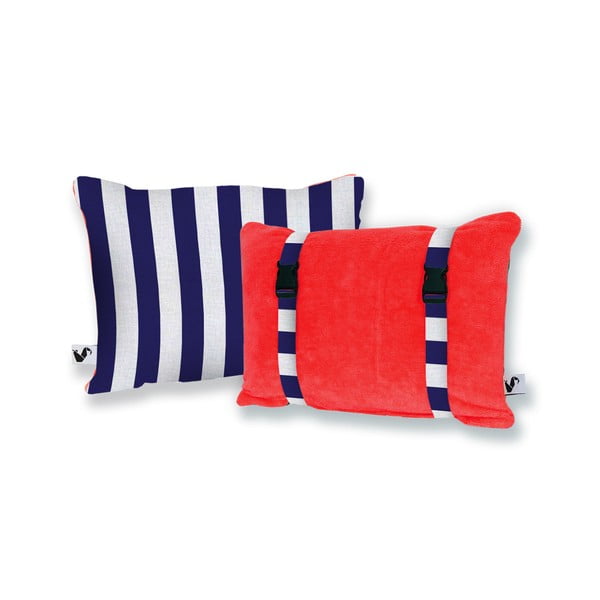 Dvipusė rankų darbo paplūdimio pagalvė "Origama Tomato Stripes", 20 x 30 cm