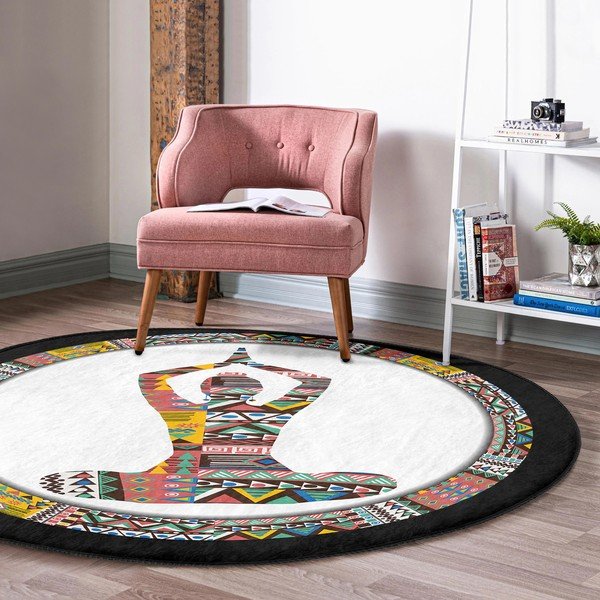 Skalbiamas/robotiniams dulkių siurbliams apvalios formos kilimas ø 80 cm Comfort – Mila Home-image-1