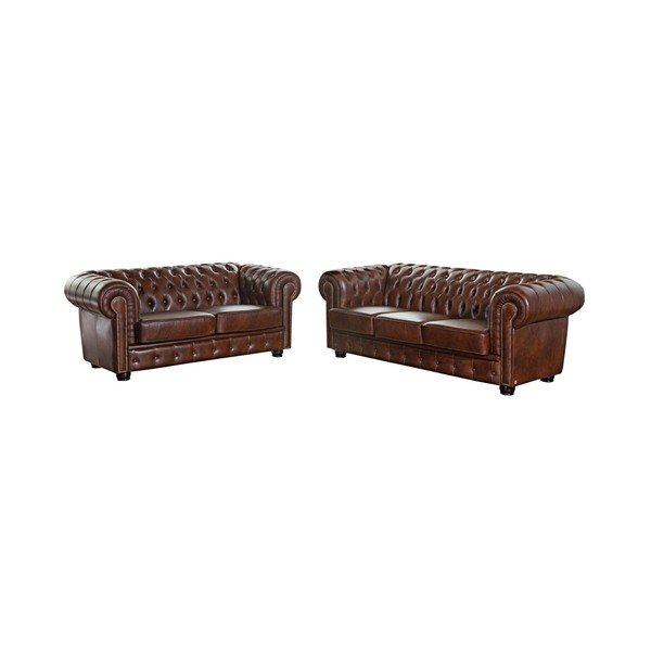 Ruda odinė sofa Max Winzer Norwin, 200 cm-image-1