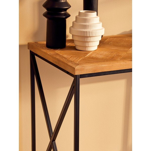 Natūralios spalvos iš kėnio masyvo konsolinis staliukas 48x120 cm Kickford – Premier Housewares-image-4