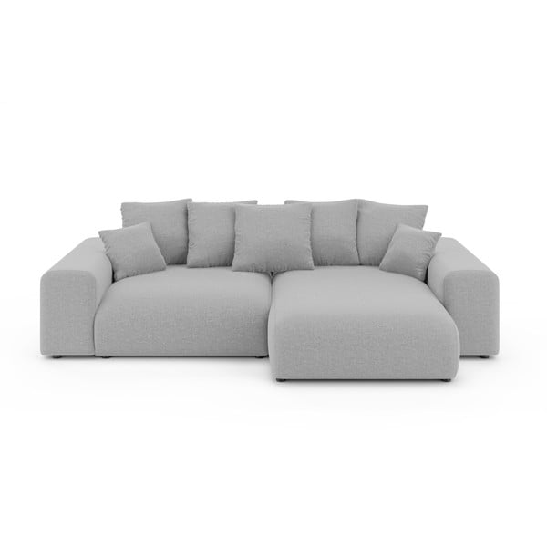 Šviesiai pilkos spalvos sulankstoma/su sandėliavimo vieta kampinė sofa (kintama) Luma – Ropez