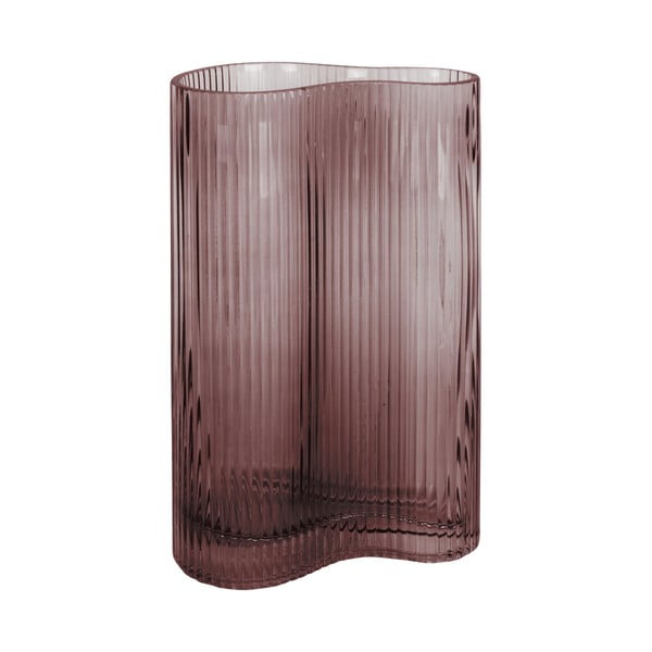 Rudos spalvos stiklo vaza PT LIVING Wave, aukštis 27 cm