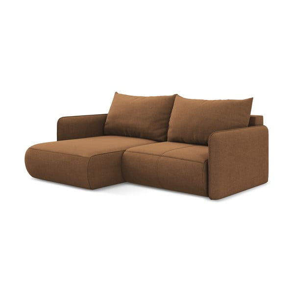 Oranžinės spalvos sulankstoma/su sandėliavimo vieta kampinė sofa (su kairiuoju kampu) Nanea – Makamii-image-4