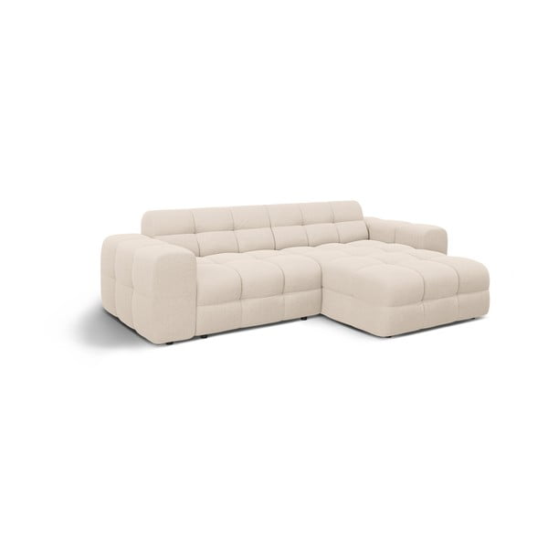 Smėlio spalvos kampinė sofa (su dešiniuoju kampu/su gultu) Kendal – Micadoni -image-3