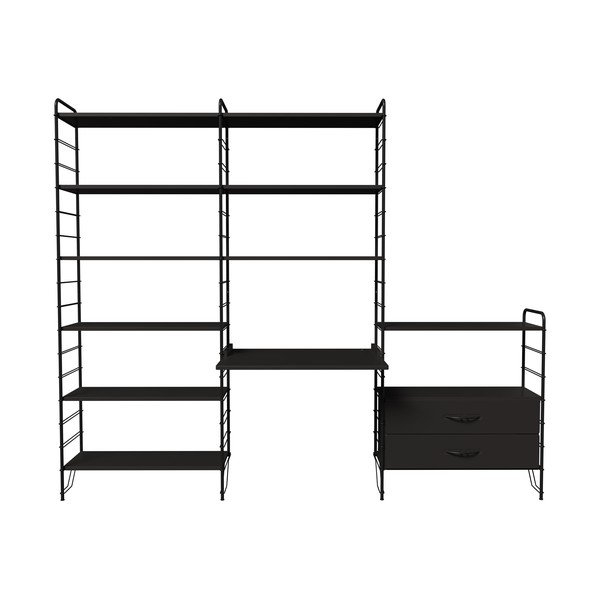 Modulinė lentyna juodos spalvos 244x204 cm Dakota – Tenzo-image-1