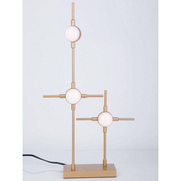 Auksinės spalvos iš metalo stalinis šviestuvas LED (aukštis 52 cm) su gaubtu iš akrilo stiklo Atomo – Nova Luce-image-2