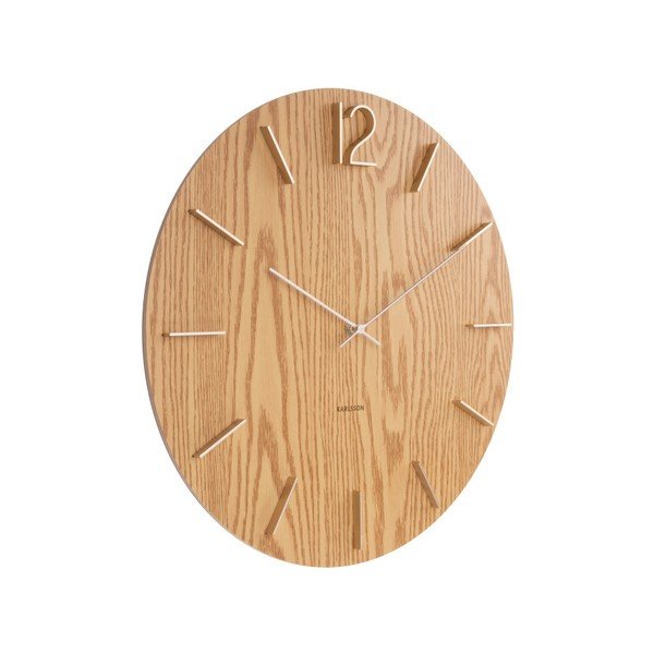 Šviesiai rudas sieninis laikrodis Karlsson Meek, ⌀ 50 cm-image-1