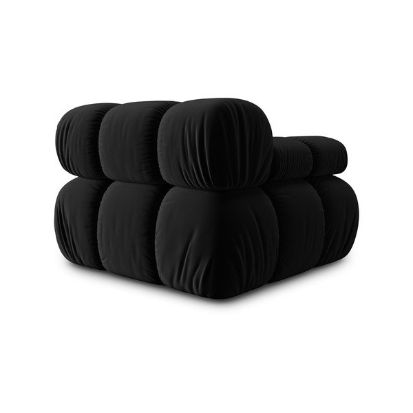 Modulinė sofa juodos spalvos iš velveto (su kairiuoju kampu) Bellis – Micadoni Home-image-4