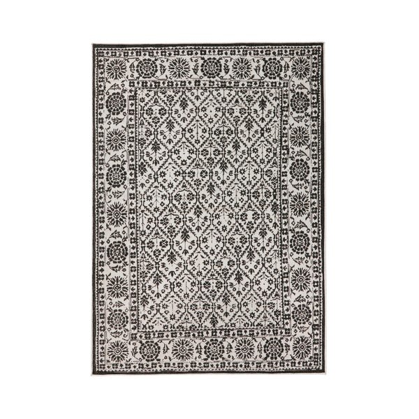 Juodai baltas raštuotas dvipusis kilimas Bougari Curacao, 120 x 170 cm